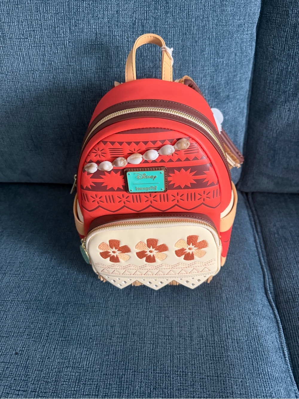 Loungefly Red and Cream Tropical Mini Backpack